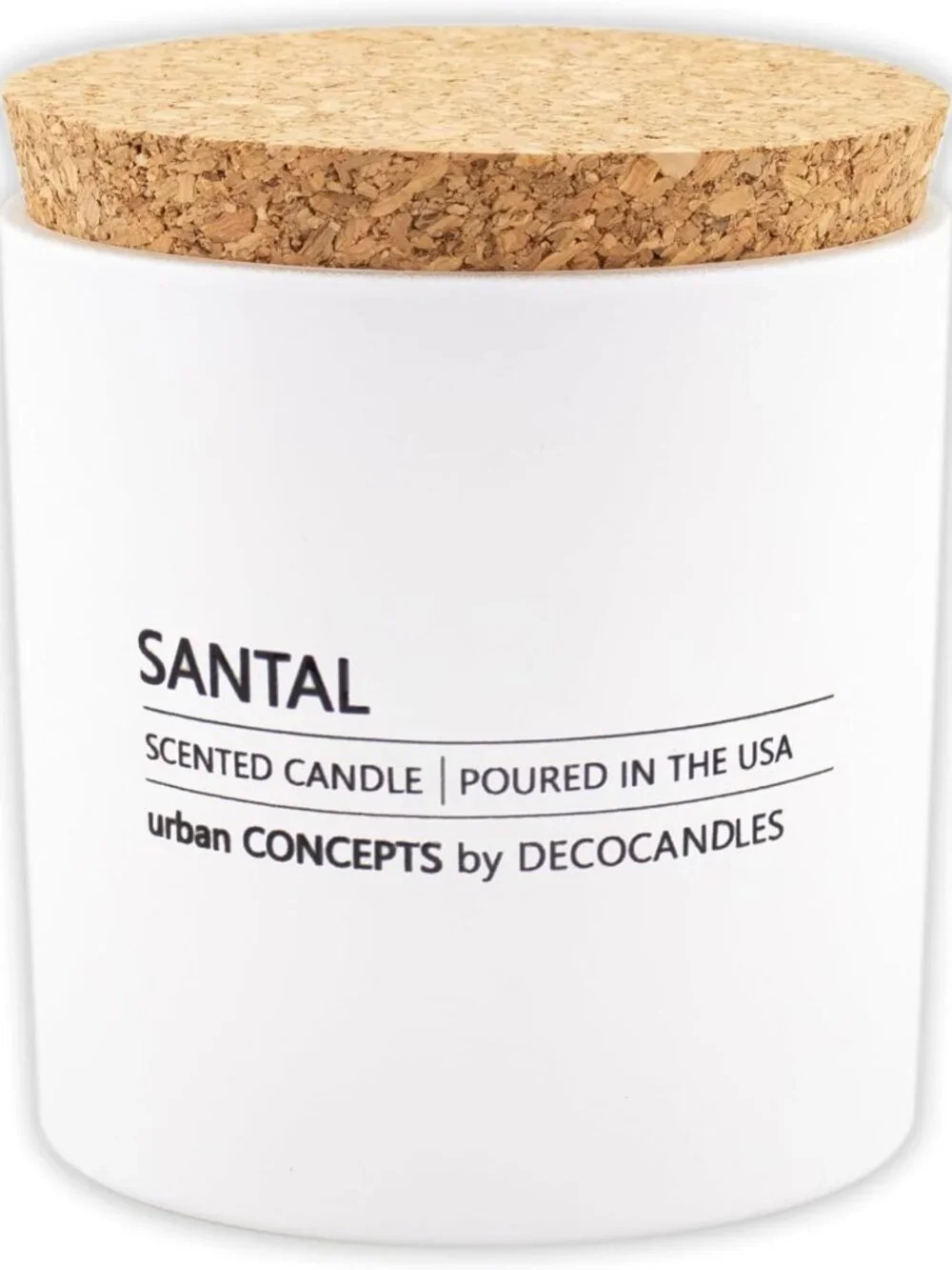 Santal Scented Soy Wax Candle in Cork Jar - 9 Oz Eco-Friendly Home Fragrance
